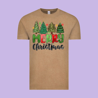 Vintage Tee merry christmas trees