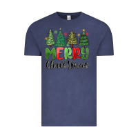 Vintage Denim merry christmas trees Vintage Tee - MaliasSmallBusiness