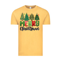 Vintage Mustard merry christmas trees Vintage Tee - MaliasSmallBusiness
