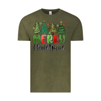 Vintage Olive merry christmas trees Vintage Tee - MaliasSmallBusiness