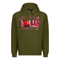 Army Green teach love inspire valentines day Premium Hoodie - MaliasSmallBusiness