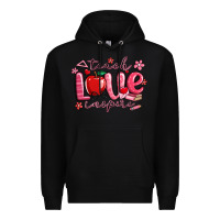 Black teach love inspire valentines day Premium Hoodie - MaliasSmallBusiness