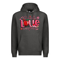 Charcoal Heather teach love inspire valentines day Premium Hoodie - MaliasSmallBusiness