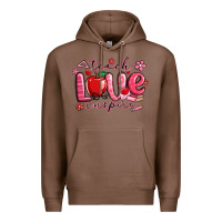 Chestnut teach love inspire valentines day Premium Hoodie - MaliasSmallBusiness