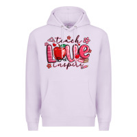 Lilac teach love inspire valentines day Premium Hoodie - MaliasSmallBusiness