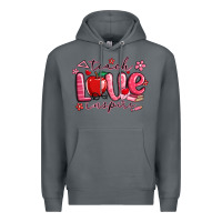Rock teach love inspire valentines day Premium Hoodie - MaliasSmallBusiness