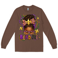 Chestnut bead me mardi gras afro messy bun Long Sleeve Tee - texasbilliewilder