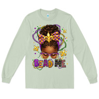 Matcha bead me mardi gras afro messy bun Long Sleeve Tee - texasbilliewilder