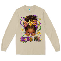 Mushroom bead me mardi gras afro messy bun Long Sleeve Tee - texasbilliewilder