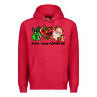Cardinal peace love  christmas Premium Hoodie - AdoDesignShop