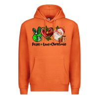 Carrot peace love  christmas Premium Hoodie - AdoDesignShop