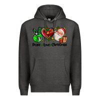 Charcoal Heather peace love  christmas Premium Hoodie - AdoDesignShop