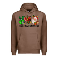 Chestnut peace love  christmas Premium Hoodie - AdoDesignShop