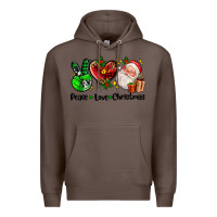Coffee peace love  christmas Premium Hoodie - AdoDesignShop
