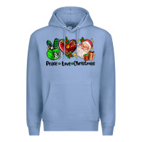 Colony Blue peace love  christmas Premium Hoodie - AdoDesignShop