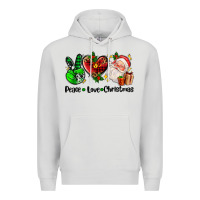 Dove Grey peace love  christmas Premium Hoodie - AdoDesignShop