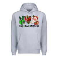 Heather Grey peace love  christmas Premium Hoodie - AdoDesignShop
