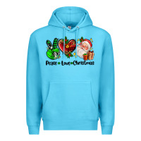 Ocean Blue peace love  christmas Premium Hoodie - AdoDesignShop