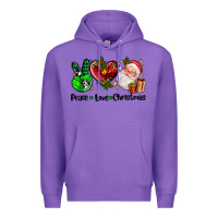 Purple peace love  christmas Premium Hoodie - AdoDesignShop
