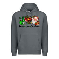 Rock peace love  christmas Premium Hoodie - AdoDesignShop