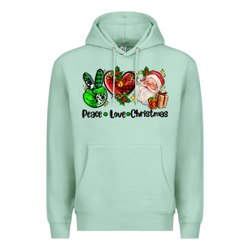 Peace Love  Christmas Premium Hoodie by AdoDesignShop | Teevron