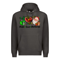 Smoke peace love  christmas Premium Hoodie - AdoDesignShop