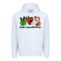 White peace love  christmas Premium Hoodie - AdoDesignShop