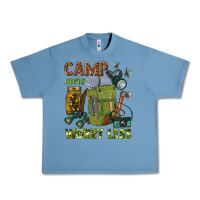 Pebble Blue camp more worry less Urban Heavy Tee - texasbilliewilder