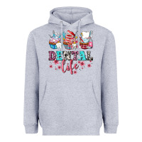Heather Grey dental life with cupcakes Heavyweight Hoodie - AdoDesignShop