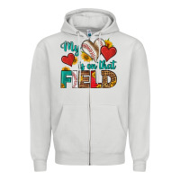 Dove Grey my heart is on that field baseball Zipper Hoodie - HRA Design Shop