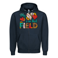 Navy my heart is on that field baseball Zipper Hoodie - HRA Design Shop