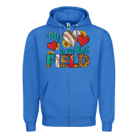 True Royal my heart is on that field baseball Zipper Hoodie - HRA Design Shop