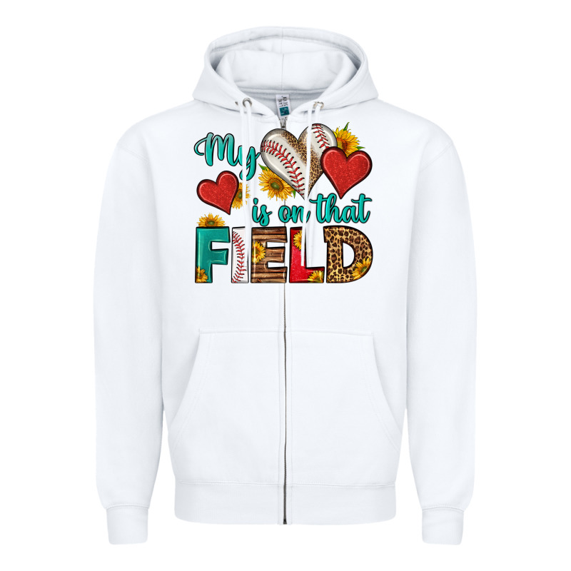 My Heart Is On That Field Baseball Zipper Hoodie by HRA Design Shop | Teevron