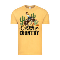 Vintage Mustard creepin it country rodeo Vintage Tee - MaliasSmallBusiness