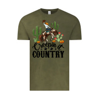 Vintage Olive creepin it country rodeo Vintage Tee - MaliasSmallBusiness