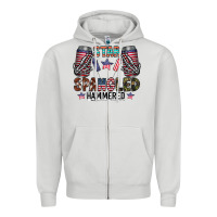 Dove Grey star spangled hammered Zipper Hoodie - CowhideDigitalArt
