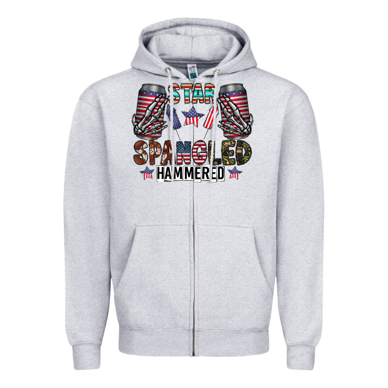 Star Spangled Hammered Zipper Hoodie by CowhideDigitalArt | Teevron
