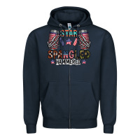 Navy star spangled hammered Zipper Hoodie - CowhideDigitalArt