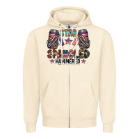 Sandshell star spangled hammered Zipper Hoodie - CowhideDigitalArt