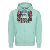 Seafoam star spangled hammered Zipper Hoodie - CowhideDigitalArt