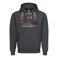 Smoke star spangled hammered Zipper Hoodie - CowhideDigitalArt