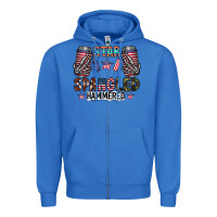 True Royal star spangled hammered Zipper Hoodie - CowhideDigitalArt