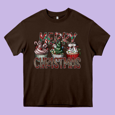 Merry Christmas Heavy Core Tee Designed By Cowhidedigitalart