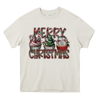 Cream Merry Christmas Heavy Core Tee - CowhideDigitalArt