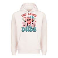 Pale Pink one loved dude Premium Hoodie - MaliasSmallBusiness