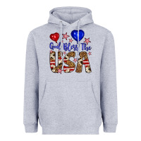 Heather Grey god bless the usa Heavyweight Hoodie - Artiststas