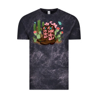 Cloud Black cowboy boots with cactus Vintage Tee - MaliasSmallBusiness