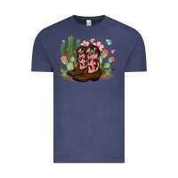 Vintage Denim cowboy boots with cactus Vintage Tee - MaliasSmallBusiness
