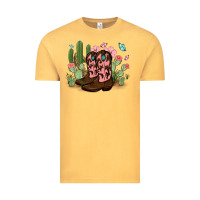 Vintage Mustard cowboy boots with cactus Vintage Tee - MaliasSmallBusiness