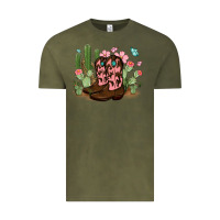 Vintage Olive cowboy boots with cactus Vintage Tee - MaliasSmallBusiness